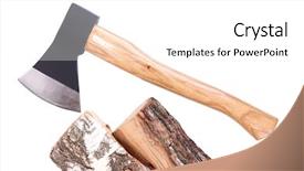  Presentation with brown sugar isolated on white - Presentation design with axe wood - ax and firewood isolated background and a white colored foreground