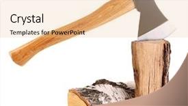  Presentation with brown sugar isolated on white - Colorful presentation design enhanced with axe wood - ax and firewood isolated backdrop and a lemonade colored foreground