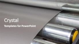  Presentation with sheet metal - Presentation design featuring axle shafts - rollers sheet metal background and a  colored foreground