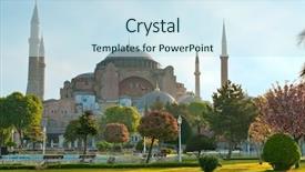  Presentation with ayasofya mosque - Theme consisting of ayasofya mosque - hagia sofia - one background and a sky blue colored foreground