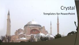  Presentation with ayasofya mosque - Beautiful presentation design featuring ayasofya mosque - image of ayasophia in istanbul backdrop and a cool aqua colored foreground