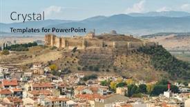  Presentation with castle - PPT layouts with ayasuluk-castle-on-ayasuluk-hill background and a light blue colored foreground