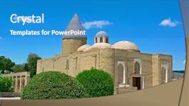  Presentation with world heritage - Colorful theme enhanced with ayub mausoleum - unesco world heritage backdrop and a teal colored foreground