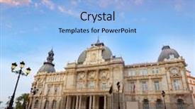  Presentation with spain - Presentation design featuring cartagena city hall at murcia background and a light blue colored foreground