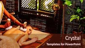  Presentation with ayurveda green - Presentation design consisting of ayurvedic - woman having ayurveda massage background and a wine colored foreground