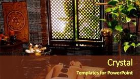  Presentation with ayurveda - Audience pleasing PPT theme consisting of ayurvedic medicinal - young woman having ayurveda stone backdrop and a tawny brown colored foreground