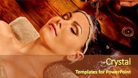  Presentation with ayurveda - Amazing slide set having ayurvedic medicinal - young woman having head oil backdrop and a tawny brown colored foreground