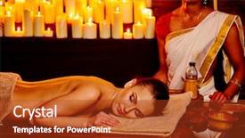  Presentation with ayurveda - Audience pleasing presentation consisting of ayurvedic medicinal - young woman having oil ayurveda backdrop and a crimson colored foreground