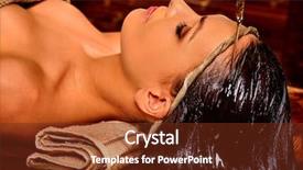  Presentation with close up pouring oil - Amazing PPT theme having ayurvedic medicinal - young woman having pouring oil backdrop and a tawny brown colored foreground