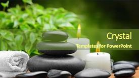 Presentation with zen stones - Beautiful slide set featuring ayurvedic medicinal - zen basalt stones and candle backdrop and a tawny brown colored foreground