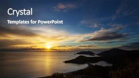  Presentation with coast - Slide set featuring ayus - beautiful sea coast ay sunset background and a  colored foreground