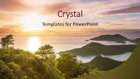  Presentation with coast - Amazing PPT theme having ayus - beautiful sea coast ay sunset backdrop and a  colored foreground