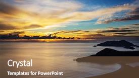  Presentation with sunset coast of the sea - Theme enhanced with ayus - beautiful sea coast ay sunset background and a coral colored foreground