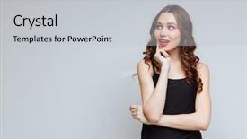  Presentation with ladies finger - Presentation design featuring ayus - playful woman with finger background and a  colored foreground