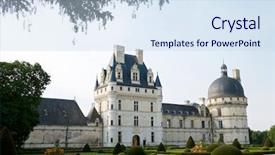  Presentation with renaissance - Amazing PPT theme having ayus - valen ay castle loire valley backdrop and a sky blue colored foreground
