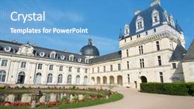  Presentation with castle - PPT theme enhanced with ayus - valen ay castle loire valley background and a teal colored foreground