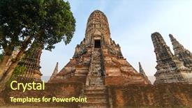  Presentation with ayutthaya - Audience pleasing presentation consisting of ayutthaya historical park thailand backdrop and a tawny brown colored foreground