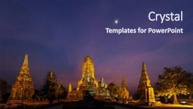  Presentation with ayutthaya - Cool new presentation theme with ayutthaya historical park thailand backdrop and a ocean colored foreground
