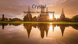  Presentation with ayutthaya - Audience pleasing presentation theme consisting of ayutthaya thailand at wat chaiwatthanaram backdrop and a coral colored foreground