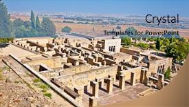  Presentation with ancient ruins - Slide set having azahara ancient city near cordoba background and a  colored foreground