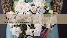  Presentation with azalea - Theme enhanced with azalea-flower-in-the-pot background and a coral colored foreground