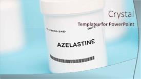  Presentation with allergic rhinitis - Presentation design consisting of azelastine-is-an-antihistamine-medication background and a sky blue colored foreground
