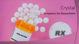  Presentation with spilling - Slide set having azelastine-rx-medicine-pills background and a coral colored foreground