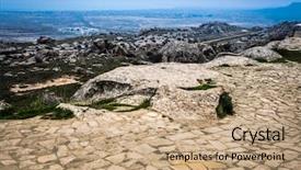  Presentation with path - Audience pleasing PPT theme consisting of azerbaijan exposition of petroglyph backdrop and a coral colored foreground