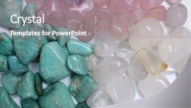  Presentation with quartz mineral - Beautiful PPT layouts featuring azonite pink quartz rock crystal backdrop and a gray colored foreground