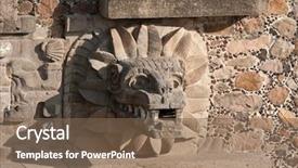  Presentation with aztec - Audience pleasing presentation theme consisting of aztec - ancient pre-hispanic deity jaguar image backdrop and a violet colored foreground