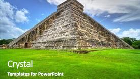  Presentation with aztec - Beautiful presentation featuring aztec - kukulkan pyramid in chichen itza backdrop and a tawny brown colored foreground