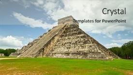 Presentation with aztec - PPT theme with aztec - kukulkan pyramid of chichen itza background and a light gray colored foreground