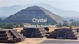  Presentation with aztec - PPT theme enhanced with aztec - panorama of pyramid background and a ocean colored foreground