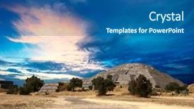  Presentation with teotihuacan - PPT theme consisting of aztec - pyramid of the sun teotihuacan background and a ocean colored foreground