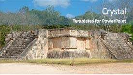  Presentation with mexico - Colorful presentation theme enhanced with aztec - ruins of the chichen-itza yucatan backdrop and a  colored foreground