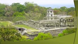  Presentation with aztec civilization - Cool new slides with aztec - top view on ruins backdrop and a coral colored foreground