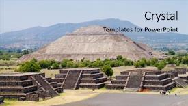  Presentation with teotihuacan - Amazing PPT theme having aztec - view of the pyramid backdrop and a light blue colored foreground