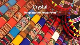  Presentation with colorful fabric - Slides consisting of aztec background - colorful fabric at market background and a tawny brown colored foreground