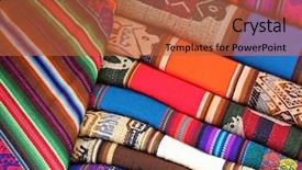  Presentation with colorful fabric - Beautiful presentation theme featuring aztec background - colorful fabric at pisac market backdrop and a red colored foreground
