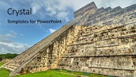  Presentation with aztec - Cool new presentation theme with aztec calendar - kukulkan pyramid in chichen itza backdrop and a light blue colored foreground