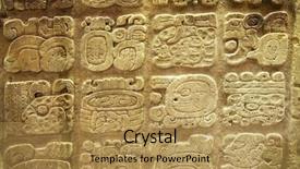  Presentation with aztec - Slide deck consisting of war - demonic strong girl with spear background and a light gray colored foreground