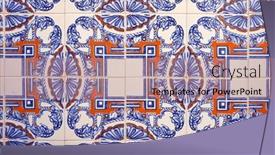  Presentation with blue orange white - Slides consisting of azulejo-tile-on-wall and a coral colored foreground