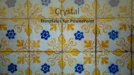  Presentation with ceramic tiles - Slide deck enhanced with azulejos-ceramic-tilework-traditional-old background and a coral colored foreground