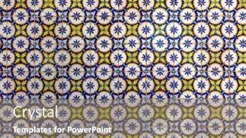  Presentation with tiles - Slide set consisting of azulejos-old-portugal-tiles-close background and a coral colored foreground