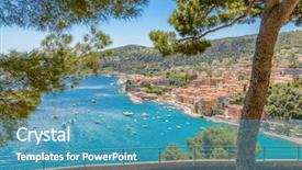  Presentation with luxury resort - Presentation theme consisting of azure - view of luxury resort villefranche-sur-mer background and a teal colored foreground