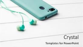  Presentation with telephone - Beautiful slide set featuring azure digital telephone with body backdrop and a white colored foreground