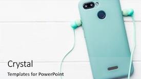  Presentation with digital electronics - Beautiful theme featuring azure digital telephone with body backdrop and a white colored foreground