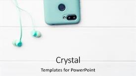  Presentation with digital electronics - PPT layouts with azure digital telephone with body background and a white colored foreground