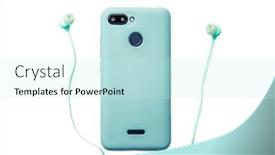  Presentation with telephone - Slide set with xiaomi - azure digital telephone with body background and a cool aqua colored foreground