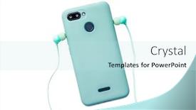  Presentation with body - Colorful presentation design enhanced with xiaomi - azure digital telephone with body backdrop and a sky blue colored foreground